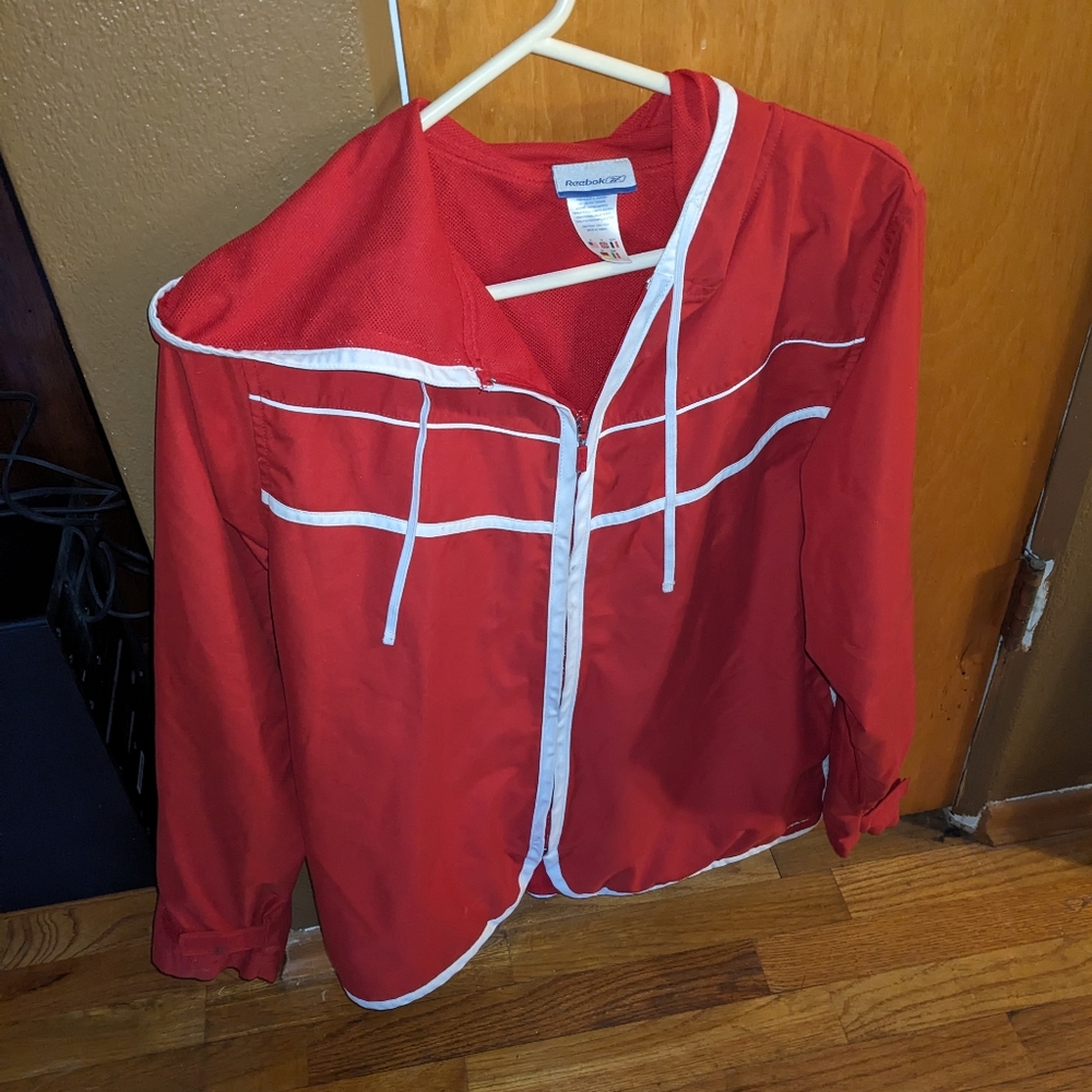 Vintage Reebok Jacket Women's Windbreaker Red Zippered